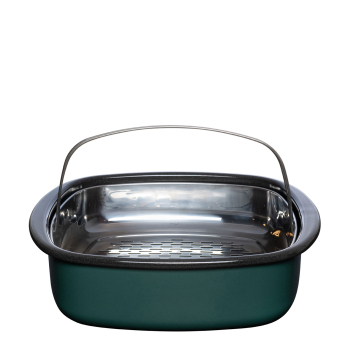 Preview: Email Dampfgarer mit Glasdeckel und Gareinsatz 3-tlg. TEAL